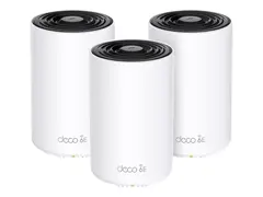 TP-Link Deco XE75 Pro V1 - Wi-Fi-system (3 rutere) inntil 7200 kvadratfot - maske - GigE, 2.5 GigE - Wi-Fi 6E - Wi-Fi 6 - Multib&#229;nd