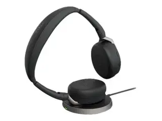 Jabra Evolve2 65 Flex MS Stereo - Hodesett on-ear - Bluetooth - tr&#229;dl&#248;s - aktiv st&#248;ydemping - USB-A - svart - med tr&#229;dl&#248;s ladepute - Certified for Microsoft Teams