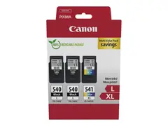 Canon 540L x2/CL-541XL Multipack 3-pack - H&#248;y ytelse - svart, farge (cyan, magenta, gul) - original - hengeboks - blekkpatron