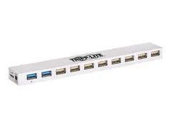 Tripp Lite 10-Port USB 3.0 / USB 2.0 Combo Hub USB Charging, 2 USB 3.0 &amp; 8 USB 2.0 Ports - Hub - 2 x SuperSpeed USB 3.0 + 8 x USB 2.0 - stasjon&#230;r