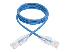 Eaton Tripp Lite Series Cat6 Gigabit Snagless Slim UTP Ethernet Cable (RJ45 M/M), PoE, Blue, 3 ft. (0.91 m) Koblingskabel - RJ-45 (hann) til RJ-45 (hann) - 91 cm - UTP - CAT 6 - formst&#248;pt, uten hindringer, flertr&#229;det - bl&#229;