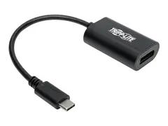 Eaton Tripp Lite Series USB C to DisplayPort Video Adapter Converter 4K x 2K @ 60Hz, Black, USB Type C to DP, USB-C, USB Type-C 6in Ekstern videoadapter - USB-C 3.1 - DisplayPort - svart