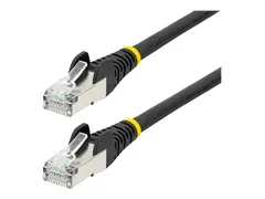 StarTech.com 3m CAT6a Ethernet Cable Black - Low Smoke Zero Halogen (LSZH) - 10GbE 500MHz 100W PoE++ Snagless RJ-45 w/Strain Reliefs S/FTP Network Patch Cord - Koblingskabel - RJ-45 (hann) til RJ-45 (hann) - 3 m - S/FTP - CAT 6a - IEEE 802.3bt - halogenfri, formst&#248;pt, uten hindringer, flertr&#229;det - svart