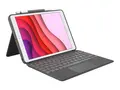 Logitech Combo Touch - Tastatur og folioveske med styrepute - bakgrunnsbelyst - Apple Smart connector - QWERTY - Nordisk (dansk/finsk/norsk/svensk) - Oxford-gr&#229; - for Apple 10.9-inch iPad (10. generasjon)