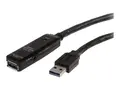 StarTech.com 3m USB 3.0 Active Extension Cable M/F - 3m USB 3.0 Extension Cable - USB 3.0 repeater Cable (USB3AAEXT3M) - USB-forlengelseskabel - USB-type A (hann) til USB-type A (hunn) - USB 3.0 - 3 m - aktiv - svart - for P/N: PEXUSB3S42V, PEXUSB3S44V, ST7300USB3B, SVA5H2NEUA, USB3SAA3MBK