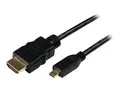 StarTech.com 0.5m High Speed HDMI Cable with Ethernet HDMI to HDMI Micro HDMI-kabel med Ethernet - HDMI hann til 19 pin micro HDMI Type D hann - 50 cm - svart