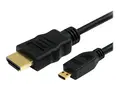 StarTech.com 1m High Speed HDMI Cable with Ethernet HDMI to HDMI Micro HDMI-kabel med Ethernet - HDMI hann til 19 pin micro HDMI Type D hann - 1 m - svart