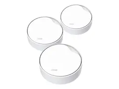 TP-Link Deco X50-PoE V1 - Wi-Fi-system (3 rutere) - inntil 6500 kvadratfot - maske 1GbE, 2.5GbE - Wi-Fi 6 - Dobbeltb&#229;nd - veggmonterbar, takmonterbar