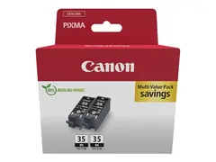 Canon PGI-520BK Twin Pack - 2-pack - 19 ml svart - original - hengeboks - blekkbeholder - for PIXMA iP100, iP110, TR150