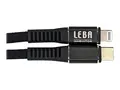 LEBA NoteCable - Lightning-kabel - 24 pin USB-C hann til Lightning hann 1.2 m - svart - up to 480 Mbps, opptil 36 W kraftoverf&#248;ring