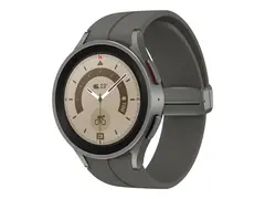 Samsung Galaxy Watch5 Pro - 45 mm - titangr&#229; smartklokke med sportsb&#229;nd - display 1.4&quot; - 16 GB - LTE, NFC, Wi-Fi, Bluetooth - 4G - 46.5 g