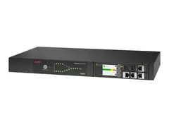 APC Netshelter Rack Automatic Transfer Switch AP4450A Redundant switch (kan monteres i rack) - AC 100/120 V - 1440 VA - enkeltfase - Ethernet 10/100/1000, USB - utgangskontakter: 10 - 1U - 2.44 m kabel - svart