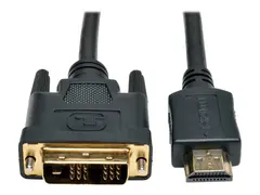 Eaton Tripp Lite Series HDMI to DVI Cable, Digital Monitor Adapter and Video Converter (HDMI to DVI-D M/M), 3 ft. (0.91 m) Adapterkabel - enkeltlenke - HDMI hann til DVI-D hann - 91.4 cm - dobbeltisolert - svart