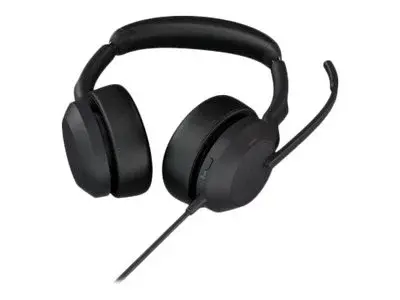 Jabra Evolve2 50 UC Stereo - Hodesett on-ear - Bluetooth - tr&#229;dl&#248;s - aktiv st&#248;ydemping - USB-A - svart - Zoom Certified, Cisco Webex Certified, Optimert for UC, Optimert for Google Meet, Optimized for Microsoft Teams, Alcatel-Lucent Certified, Avaya Certified, Unify Certified, Amazon Chime Certified