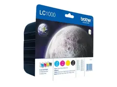 Brother LC1000 Value Pack - 4-pack - svart, gul, cyan, magenta original - blekkpatron - for Brother DCP-330, 350, 353, 560, 750, 770, MFC-3360, 465, 5460, 5860, 660, 680, 845, 885