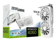 ZOTAC GAMING GeForce RTX 4060 8GB Twin Edge OC White Edition - grafikkort - GeForce RTX 4060 - 8 GB GDDR6 - PCIe 4.0 x8 - HDMI, 3 x DisplayPort - hvit - boks