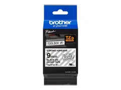 Brother TZe-S121 - Ekstra sterk selvkleber svart p&#229; blank - Rull (0,9 cm x 8 m) 1 kassett(er) laminert teip - for P-Touch PT-E550, P900; P-Touch Cube Plus PT-P710; P-Touch Cube Pro PT-P910