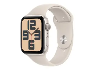 Apple Watch SE (GPS) - 2. generasjon 44 mm - stjernelysaluminium - smartklokke med sportsb&#229;nd - fluorelastomer - stjernelys - b&#229;ndbredde: S/M - 32 GB - Wi-Fi, Bluetooth - 32.9 g