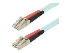 StarTech.com 20m (65ft) LC/UPC to LC/UPC OM4 Multimode Fiber Optic Cable, 50/125&#181;m LOMMF/VCSEL Zipcord Fiber, 100G Networks, Low Insertion Loss, LSZH Fiber Patch Cord Koblingskabel - LC/UPC-multimodus (hann) til LC/UPC-multimodus (hann) - 20 m - fiberoptisk - dupleks - 50 / 125 mikroner - OM4 - halogenfri, up to 100 Gbps data transfer rate - akvamarin