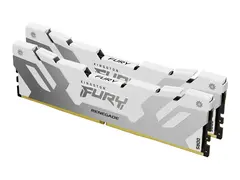 Kingston FURY Renegade - DDR5 - sett 64 GB: 2 x 32 GB - DIMM 288-pin - 6400 MHz / PC5-51200 - 1.1 V - ikke-bufret - on-die ECC - hvit, s&#248;lv