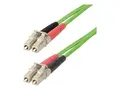 StarTech.com 1m (3ft) LC to LC (UPC) OM5 Multimode Fiber Optic Cable, 50/125&#181;m Duplex LOMMF Zipcord, VCSEL, 40G/100G, Bend Insensitive, Low Insertion Loss, LSZH Fiber Patch Cord Koblingskabel - LC/UPC-multimodus (hann) til LC/UPC-multimodus (hann) - 1 m - 2.9 mm - fiberoptisk - dupleks - 50 / 125 mikroner - OM5 - halogenfri, up to 100 Gbps data transfer rate - gr&#248;nn