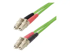 StarTech.com 1m (3ft) LC to LC (UPC) OM5 Multimode Fiber Optic Cable, 50/125&#181;m Duplex LOMMF Zipcord, VCSEL, 40G/100G, Bend Insensitive, Low Insertion Loss, LSZH Fiber Patch Cord Koblingskabel - LC/UPC-multimodus (hann) til LC/UPC-multimodus (hann) - 1 m - 2.9 mm - fiberoptisk - dupleks - 50 / 125 mikroner - OM5 - halogenfri, up to 100 Gbps data transfer rate - gr&#248;nn