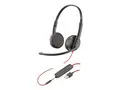 Poly Blackwire C3225 - Blackwire 3200 Series hodesett - on-ear - kablet - 3,5 mm jakk - svart - Skype Certified, Avaya Certified, Cisco Jabber Certified