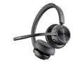 Poly Voyager 4320 - Voyager 4300 UC series hodesett - on-ear - Bluetooth - tr&#229;dl&#248;s, kablet - USB-C - svart - Zoom Certified