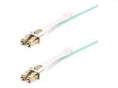 StarTech.com 5m (15ft) LC to LC (UPC) OM4 Multimode Fiber Optic Cable w/Push Pull Tabs, 50/125&#181;m, 100G Networks, Bend Insensitive, Low Insertion Loss LSZH Fiber Patch Cord (450FBLCLC5PP) - Koblingskabel - LC/UPC-multimodus (hann) til LC/UPC-multimodus (hann) - 5 m - 2.9 mm - fiberoptisk - dupleks - 50 / 125 mikroner - OM3/OM4 - halogenfri, formst&#248;pt, up to 100 Gbps data transfer rate - akvamarin