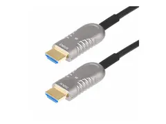 StarTech.com 30ft (9.1m) HDMI 2.1 Hybrid Active Optical Cable (AOC), CMP, Plenum Rated, Ultra High Speed HDMI Fiber Optic Cable, 48Gbps, 8K 60Hz/4K 120Hz, HDR10+/FRL/TMDS/eARC CMP In Wall HDMI 2.1/2.0 Cord (8K-A-30F-HDMI-CABLE) - Ultra High Speed - HDMI-kabel - HDMI hann til HDMI hann - 9.1 m - hybridkobber / fiberoptikk - svart - 4K 120 Hz st&#248;tte, 4K 60Hz st&#248;tte, 8K 60Hz st&#248;tte, Active Optical Cable (AOC)