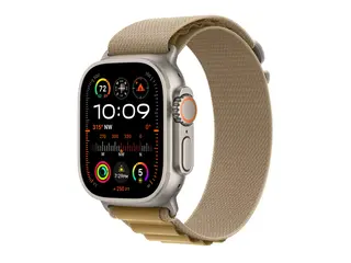 Apple Watch Ultra 2 - 49 mm - natural titanium smartklokke med Alpine Loop - tekstil - tan - b&#229;ndbredde: L - 64 GB - LTE, Wi-Fi 4, UWB, Bluetooth - 4G - 61.4 g