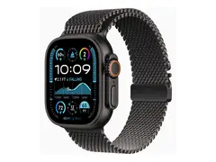 Apple Watch Ultra 2 - 49 mm - svart titan smartklokke med fint strikket l&#248;kke - b&#229;ndbredde: S - 64 GB - LTE, Wi-Fi 4, UWB, Bluetooth - 4G - 61.8 g