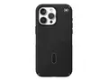 Speck Presidio 2 Grip - Baksidedeksel for mobiltelefon med klikkl&#229;s - MagSafe-samsvar - plastikk - svart, skifergr&#229; - for Apple iPhone 15 Pro Max