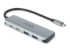 DICOTA - Hub - 10 Gbps, 4-i-1 USB C, h&#248;yhastighets 2 x USB-C 3.2 Gen 2 + 2 x USB 3.2 Gen 2 - stasjon&#230;r