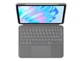 Logitech Combo Touch - Tastatur og folioveske med styrepute - bakgrunnsbelyst - Apple Smart connector - QWERTY - Nordisk (dansk/finsk/norsk/svensk) - Oxford-gr&#229; - for Apple 11-inch iPad Air (M2)