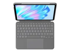 Logitech Combo Touch - Tastatur og folioveske med styrepute - bakgrunnsbelyst - Apple Smart connector - QWERTY - Nordisk (dansk/finsk/norsk/svensk) - Oxford-gr&#229; - for Apple 11-inch iPad Air (M2)