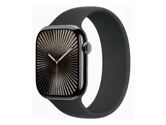 Apple Watch Series 10 (GPS + Cellular) 46 mm - slate titanium - smartklokke med sportsb&#229;nd - fluorelastomer - svart - b&#229;ndbredde: S/M - 64 GB - LTE, Wi-Fi 4, UWB, Bluetooth - 4G - 41.7 g