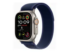 Apple Watch Ultra 2 - 49 mm - naturlig titan smartklokke med Trail Loop - nylonvev - bl&#229; - b&#229;ndbredde: S/M - 64 GB - LTE, Wi-Fi 4, UWB, Bluetooth - 4G - 61.4 g