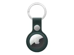 Apple - Eske for airtag - mikrotvill, stainless steel m&#248;rk gr&#248;nn