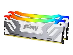 Kingston FURY Renegade RGB - DDR5 - sett 48 GB: 2 x 24 GB - DIMM 288-pin - 4200 MHz / PC5-67200 - CL40 - 1.45 V - ikke-bufret - on-die ECC - hvitt og s&#248;lv