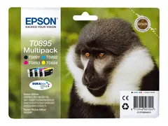 Epson T0895 Multipack - 4-pack svart, gul, cyan, magenta - original - blister - blekkpatron - for Stylus S21, SX110, SX115, SX210, SX215, SX218, SX400, SX410, SX415; Stylus Office BX300