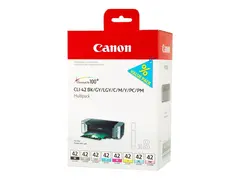 Canon CLI-42 BK/GY/LG/C/M/Y/PC/PM Multipack 8-pack - gr&#229;, gul, cyan, magenta, lysegr&#229;, fotocyan, fotomagenta - original - blekkbeholder - for PIXMA PRO-100, PRO-100S; PIXUS PRO-100