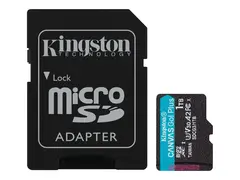 Kingston Canvas Go! Plus - Flashminnekort (microSDXC til SD-adapter inkludert) 1 TB - A2 / Video Class V30 / UHS-I U3 / Class10 - microSDXC UHS-I