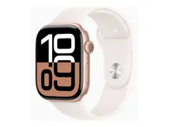 Apple Watch Series 10 (GPS) - 42 mm - rosegull aluminium smartklokke med sportsb&#229;nd - fluorelastomer - light blush - b&#229;ndbredde: M/L - 64 GB - Wi-Fi 4, UWB, Bluetooth - 30 g