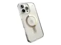 Speck Presidio Lux - Baksidedeksel for mobiltelefon MagSafe-samsvar - hard polykarbonat, bl&#248;t termoplastpolyuretan (TPU) - clear/gold glitter - for Apple iPhone 16 Pro Max