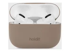 Holdit - Eske for tr&#229;dl&#248;se &#248;retelefoner - silikon mokkabrun - for Apple AirPods Pro (1. generasjon, 2. generasjon)