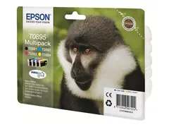 Epson T0895 Multipack - 4-pack svart, gul, cyan, magenta - original - bl&#230;re med RF/lyd-alarm - blekkpatron - for Stylus S21, SX100, SX105, SX115, SX215, SX218, SX400, SX405, SX415; Stylus Office BX300