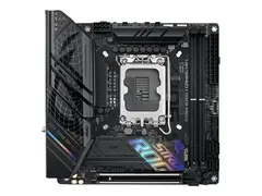 ASUS ROG STRIX B760-I GAMING WIFI Hovedkort - mini-ITX - LGA1700-sokkel - B760 Chipset - USB 3.2 Gen 1, USB-C 3.2 Gen2, USB-C 3.2 Gen 2x2, USB-C 3.2 Gen 1 - 2.5 Gigabit LAN, Bluetooth, Wi-Fi - innbygd grafikk (CPU kreves) - HD-lyd (8-kanalers)