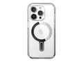 Speck Presidio Perfect-Clear - Baksidedeksel for mobiltelefon med klikkl&#229;s - MagSafe-samsvar - plastikk - blank, krom - for Apple iPhone 15 Pro