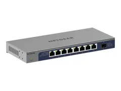 NETGEAR GS108X - Switch - ikke-styrt - 8 x 10/100/1000 + 1 x 10 Gb Ethernet SFP+ (opplink) stasjon&#230;r, veggmonterbar